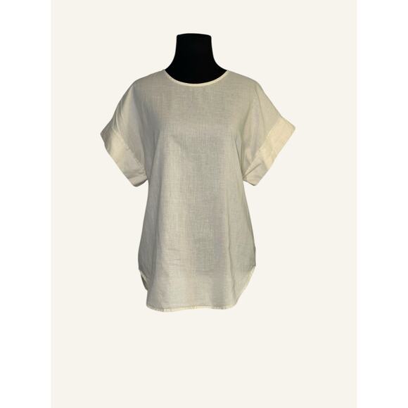 Valeria Mendizabal cream short sleeves tunic top size Medium - Picture 7 of 12